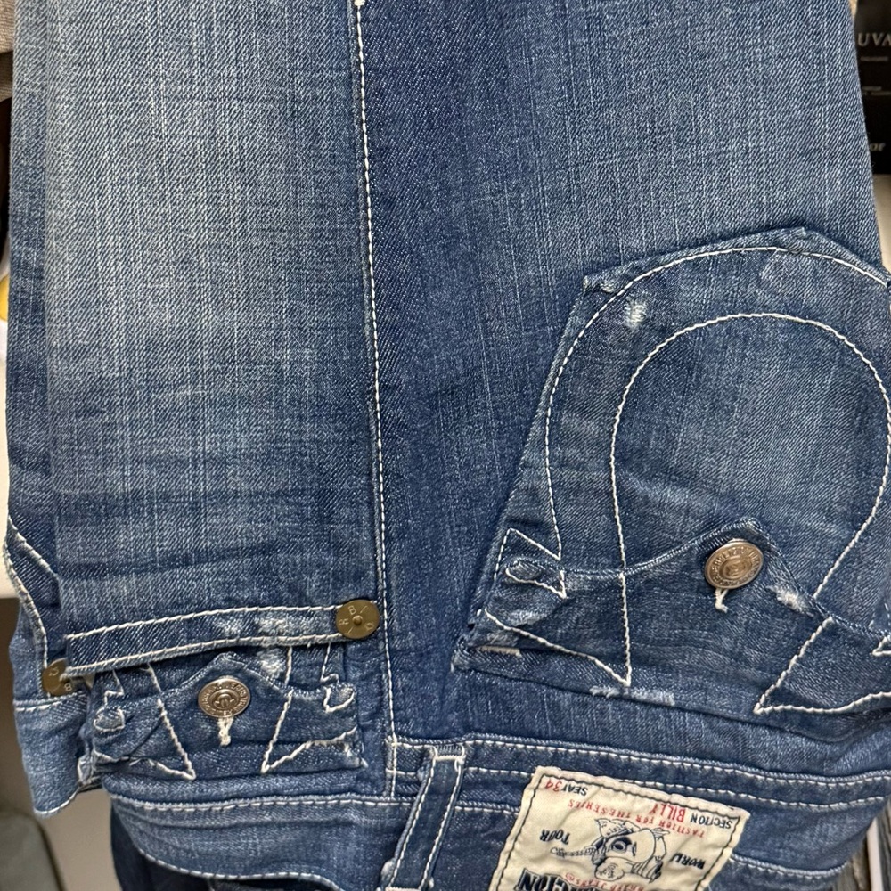 True Religion Two-Tone Blue Men's Jeans Overalls